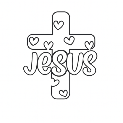 Vinyl Window Car Sticker- Jesus Hearts