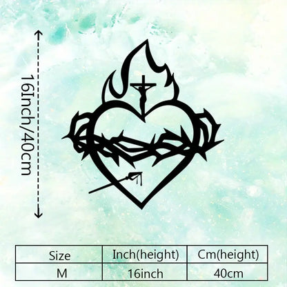 1pc Sacred Heart Metal Wall Art