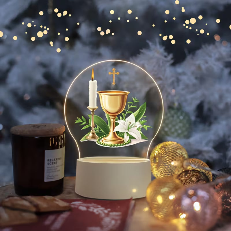 1pc Acrylic Christian Theme LED Night Light