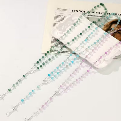 Elegant Religious Rosary with Virgin Mary Pendant and Jesus Cross