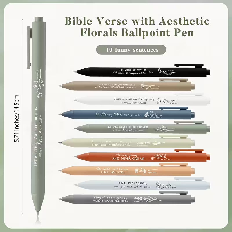 Inspirational Bible Verse Ballpoint Pens - Black Ink