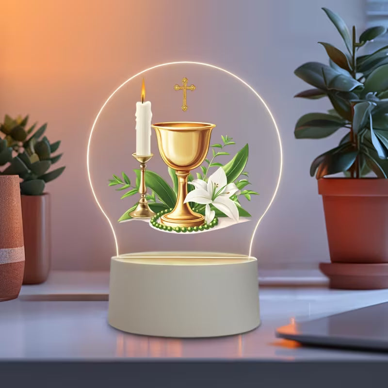 1pc Acrylic Christian Theme LED Night Light