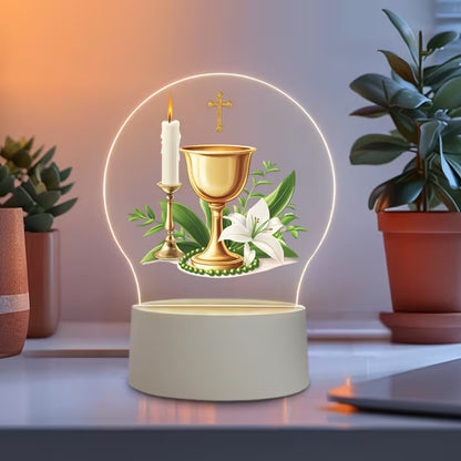 1pc Acrylic Christian Theme LED Night Light