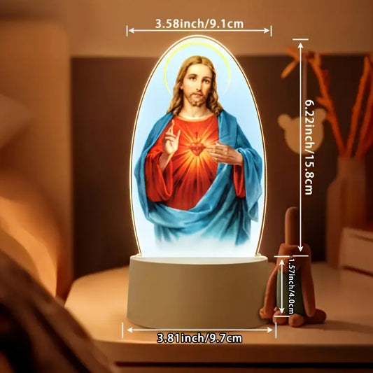 1pc Sacred Heart of LED Acrylic Oval Lamp