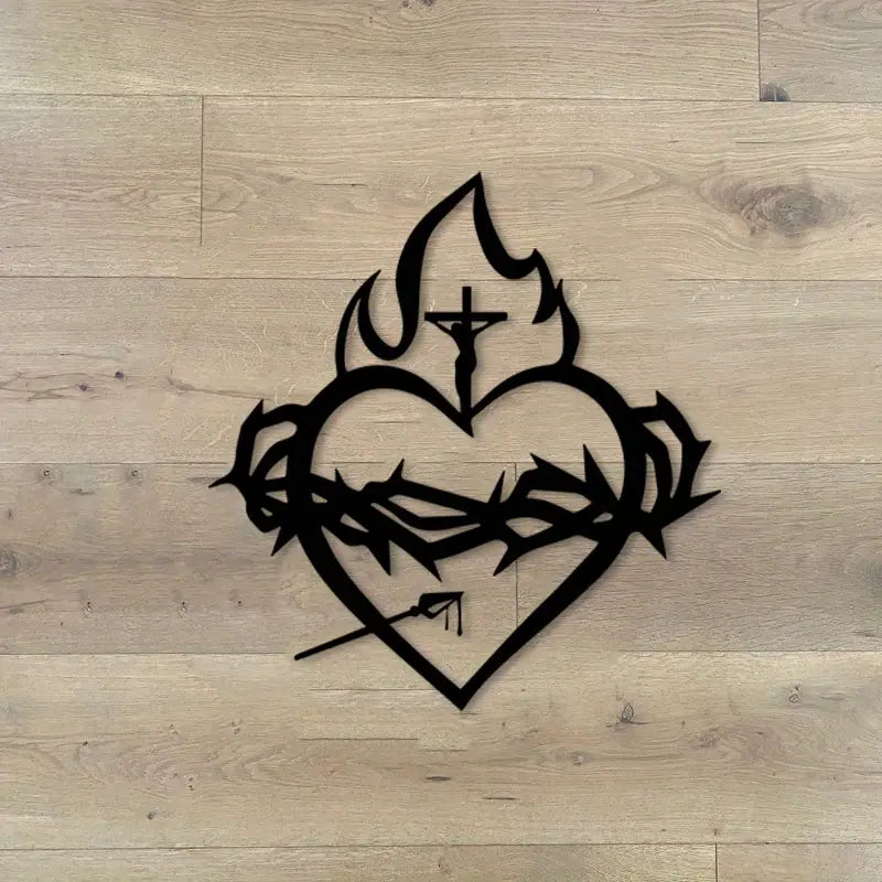 1pc Sacred Heart Metal Wall Art