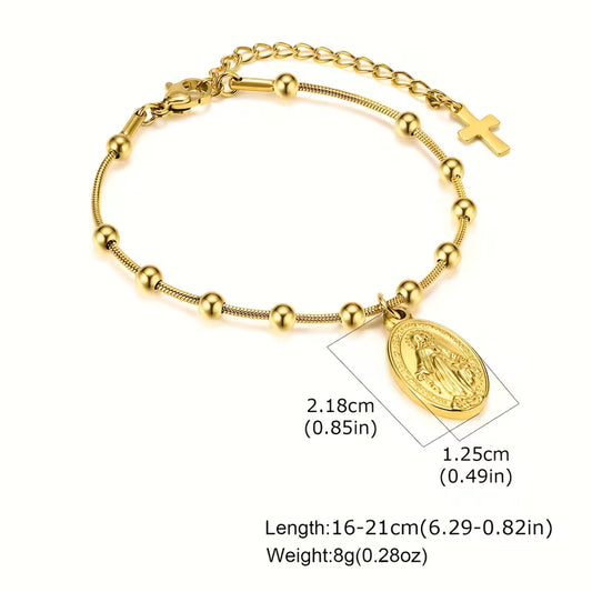 Virgin Mary Bracelet- Titanium Steel