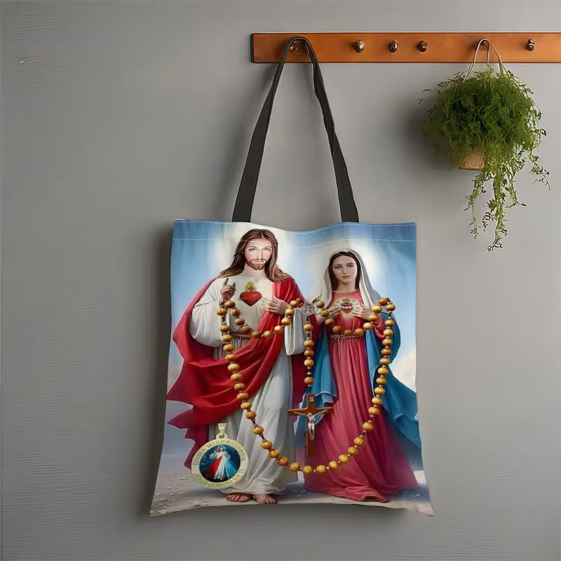 Sacred Heart of Jesus & Immaculate heart of Mary Tote Bag