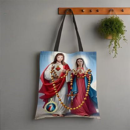Sacred Heart of Jesus & Immaculate heart of Mary Tote Bag