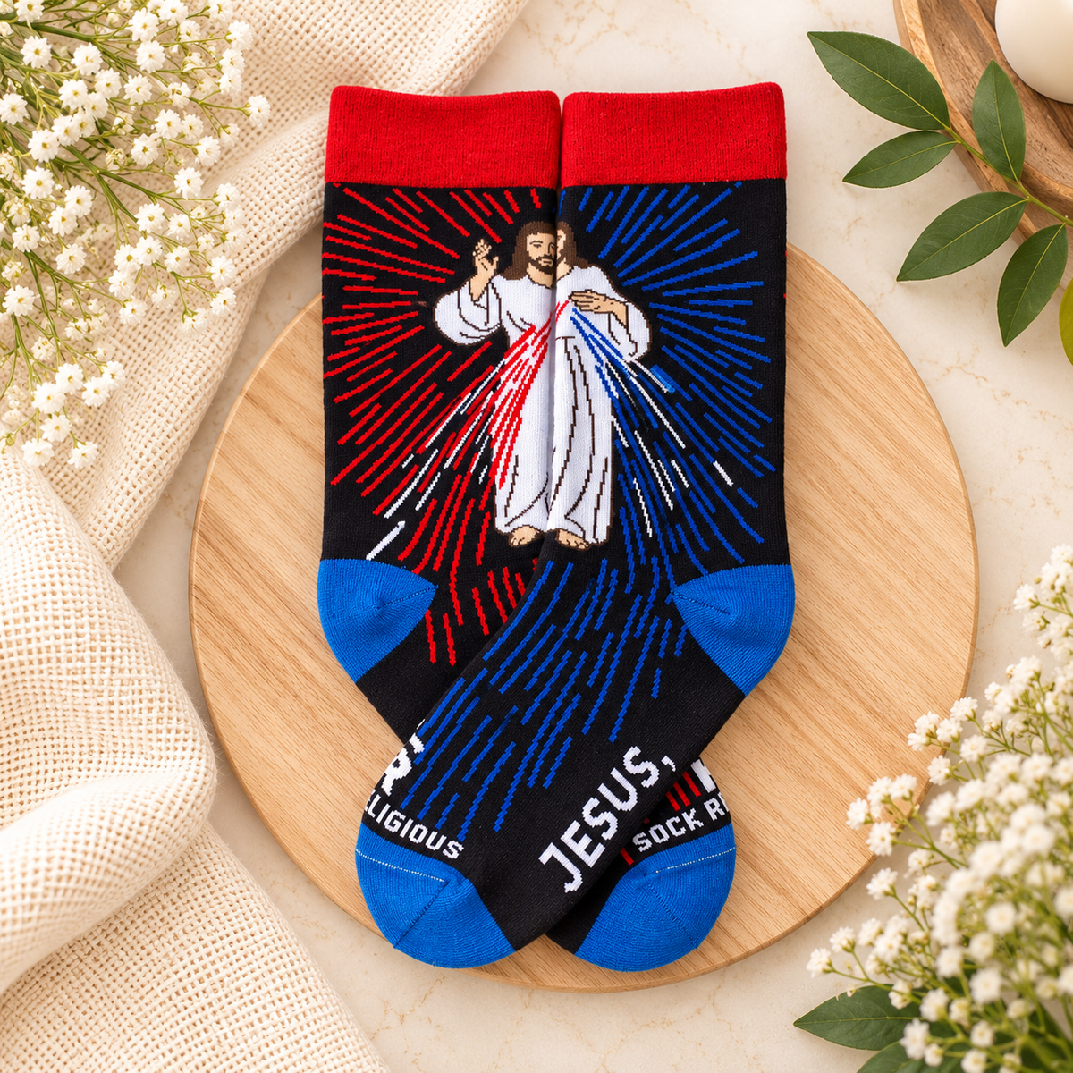 Divine Mercy Catholic Religious Socks – Fun Faith-Inspired Novelty Socks