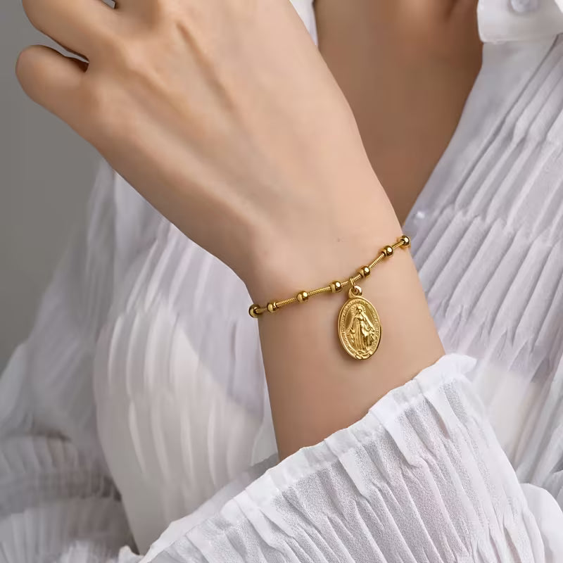 Virgin Mary Bracelet- Titanium Steel
