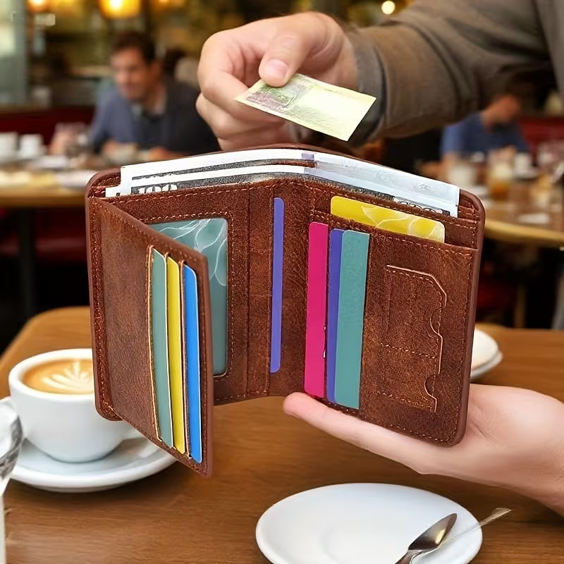 Vintage Men'S Genuine Leather Wallet