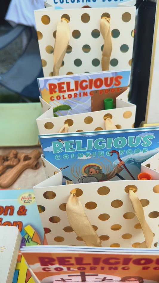 Package Mini Catholic Coloring Book + Box of Crayons